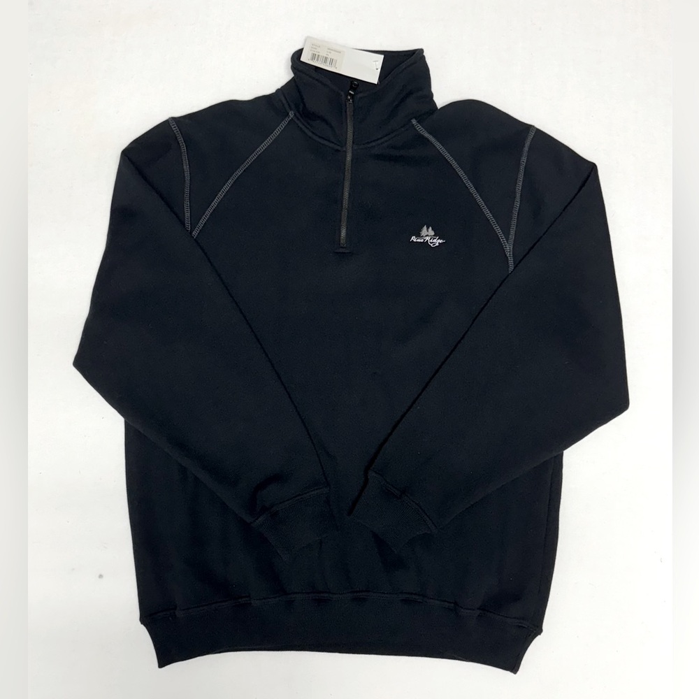 New Wave Fleece 1/4 Activewear Sweatshirt Black Size L